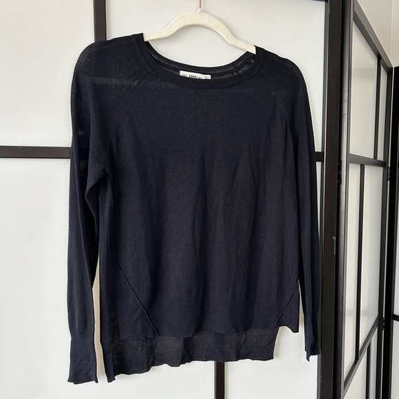 [XS/S] Zara Knit Women’s Lightweight Super Soft Black Long Sleeve Sweater - Picture 3 of 9